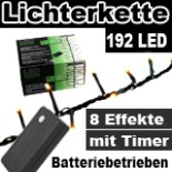 Lichterkette mit Timer 14,30 m batteriebetrieb 192 LED