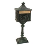 Briefkasten grün Guss 110 cm Postkasten Standbriefkaste