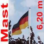 Fahnenmast Aluminium 6,20 Meter inklusiv Deutschland Fa