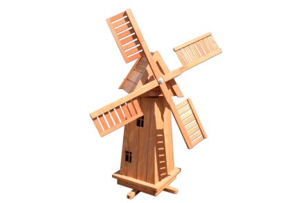 Windmühle 4-eckig Holz gebeiztes Holz Höhe: 70 cm