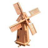 Windmühle 4-eckig Holz gebeiztes Holz Höhe: 70 cm