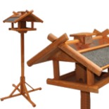 Vogelhaus mit Kupferdach, Futtersilo und Standfuß