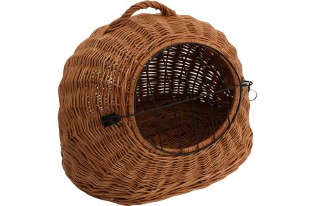 Katzenkorb aus geflochtener Weide