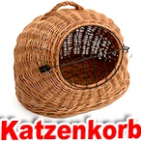 Katzenkorb aus geflochtener Weide